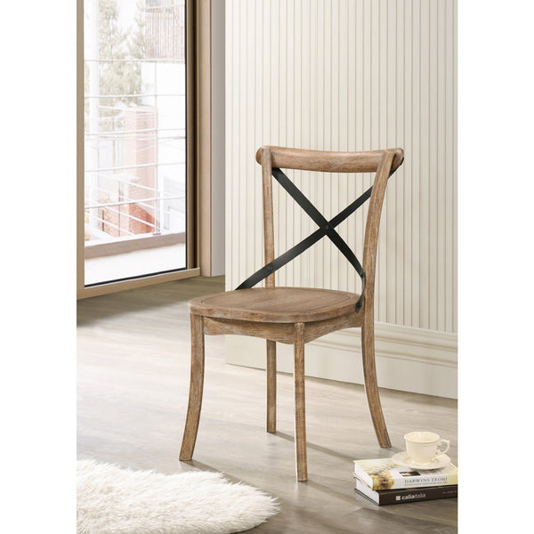English Elm Set Farmhouse Dining Chairs with X-Back Support and High Back Comfort for Modern Homes, Durable Wood Finish Oak,Rustic B016P324697