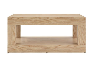 English Elm Modern Two Tier Rectangular Coffee Table with Open Shelf Mdf Living Room Storage W3875P389552