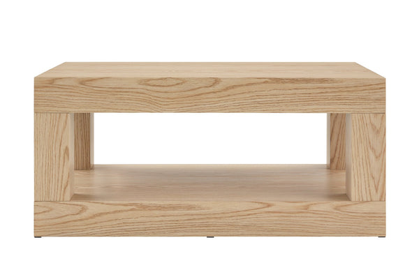 English Elm Modern Two Tier Rectangular Coffee Table with Open Shelf Mdf Living Room Storage W3875P389552