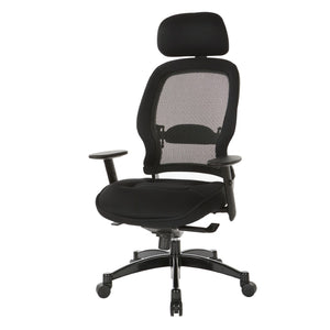 OSP Home Furnishings Pro Dlx Ergonomic Mesh Office Chair with Lumbar Support and Synchro Tilt for Long Workdays 25004