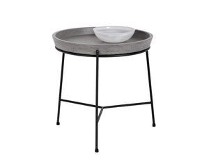 Sunpan Remy End Table - Unique Concrete Top and Antique Brass Frame for Stylish Home Decor and Functionality Black / Grey