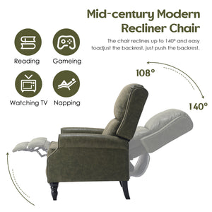 English Elm Faux Leather Pushback Recliner with Ergonomic Lumbar Support for Modern Living Spaces T3623P434282