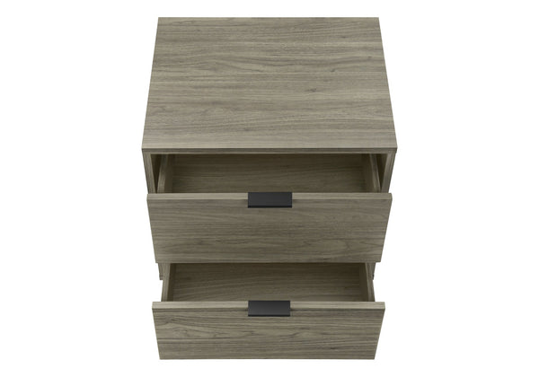 English Elm Accent Side Table Rustic Grey Laminate Compact Storage Cabinet Transitional Bedroom Grey B2710P461693