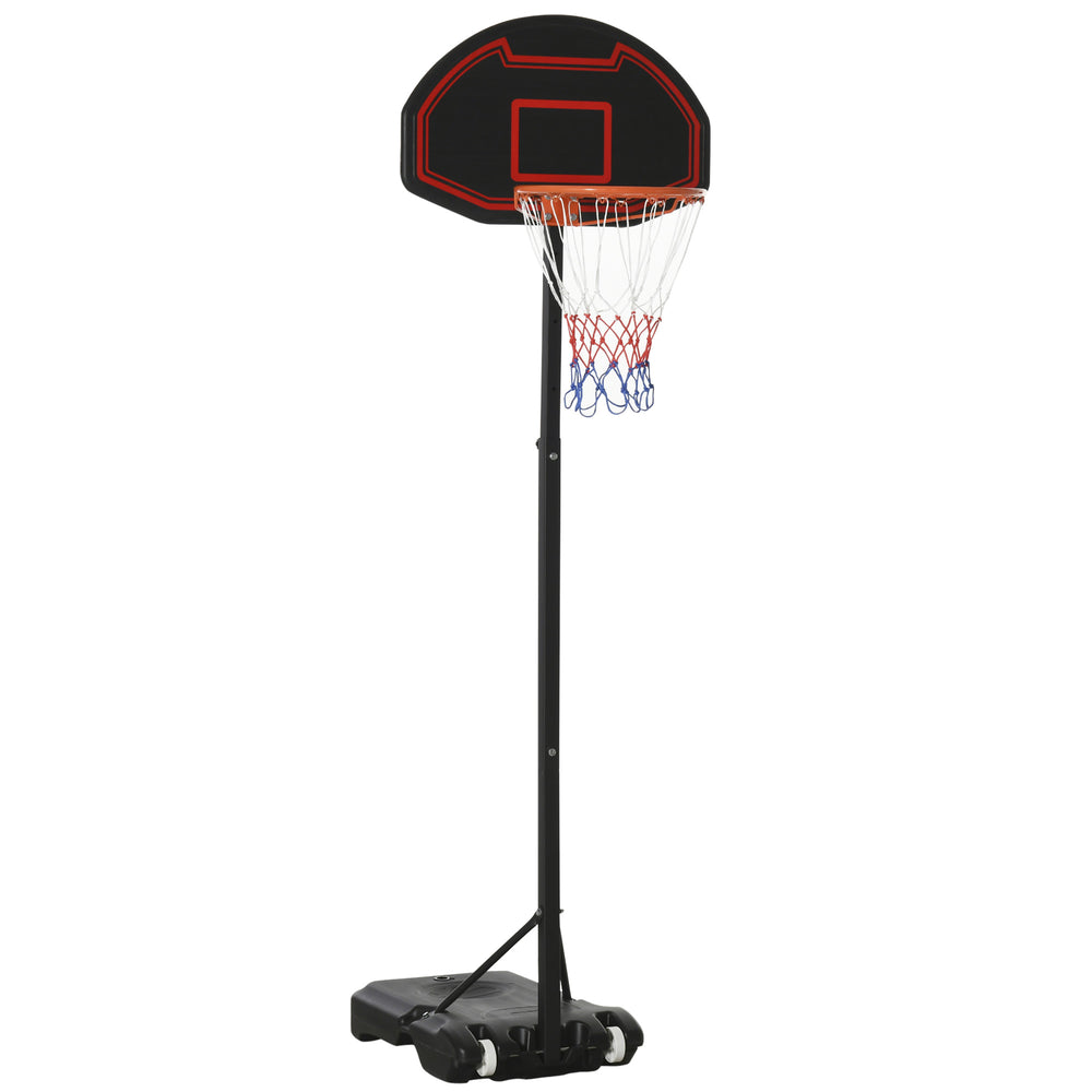 English Elm Soozier Adjustable Basketball Hoop System with Shatterproof Backboard and Rolling Base W2225P217768