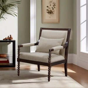 Martha Stewart Philippe Traditional Accent Arm Chair MT100-1204 Morocco Brown/Taupe