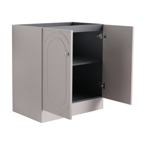 English Elm 30" Modern Freestanding Bathroom Vanity with Integrated Basin, Adjustable Shelf & 3 Metal Handles khaki W999P241054