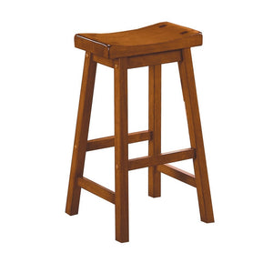 English Elm Wooden Saddle Seat Backless Counter Stools Solid Oak Set of 2 for Kitchen Islands B056P417111