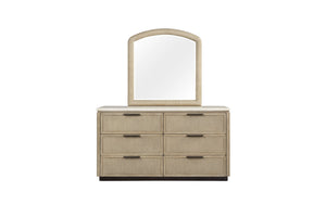 English Elm Arch Arch Rope Detailed Mirror Toffee Beige – Rope-Wrapped Arched Frame, Textured Coastal Finish, Versatile Décor Accent B2699P373680