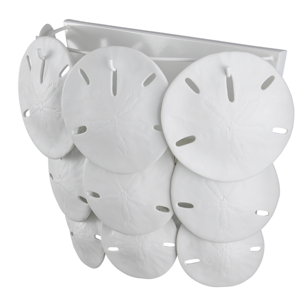 Tulum Coastal White Wall Sconce by Marjorie Skouras - Elegant Bone China Design for Ocean Views