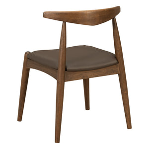 English Elm [video] Rubberwood Dining Chairs Set of 2 Faux Leather Ergonomic Retro Splayed Leg Design Brown,Walnut N759P386879D