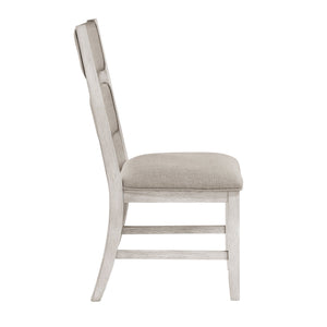 English Elm Modern Farmhouse Counter Stools Ladder Back Wood Frame Gray Upholstered Seat Pair B011P416553