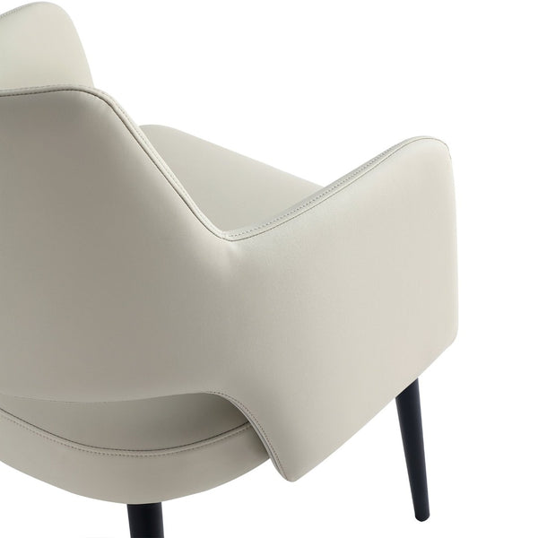 English Elm Tremont Metal Vegan Leather Armchair - Modern Stone Gray Design For Stylish Comfort & Durability B365P397742-GIGA