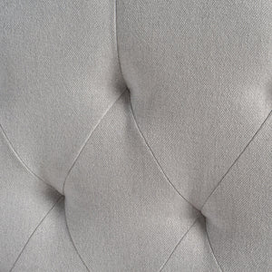 English Elm Tufted Queen Headboard with Nailhead Trim Solid Wood Frame Adjustable Iron Legs Light Grey 57875.00LGRY