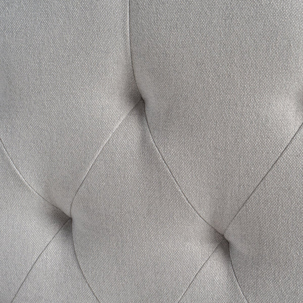 English Elm Tufted Queen Headboard with Nailhead Trim Solid Wood Frame Adjustable Iron Legs Light Grey 57875.00LGRY