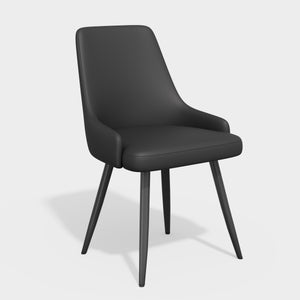 English Elm Modern Dining Chairs Set Of 2 - Comfortable Faux Leather Upholstered Design With Metal Legs T3950P397125