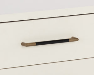 Sunpan Weldrick Nightstand - Elegant Acacia Wood Design with Soft Closing Drawers and Stylish Metal Accents Oyster