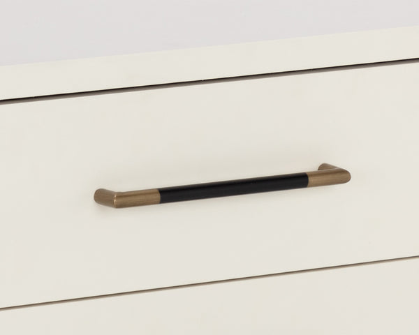 Sunpan Weldrick Nightstand - Elegant Acacia Wood Design with Soft Closing Drawers and Stylish Metal Accents Oyster