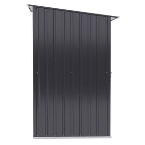 English Elm Outsunny Galvanized Steel Lean to Outdoor Storage Shed with Lockable Ventilated Design W2225P217229