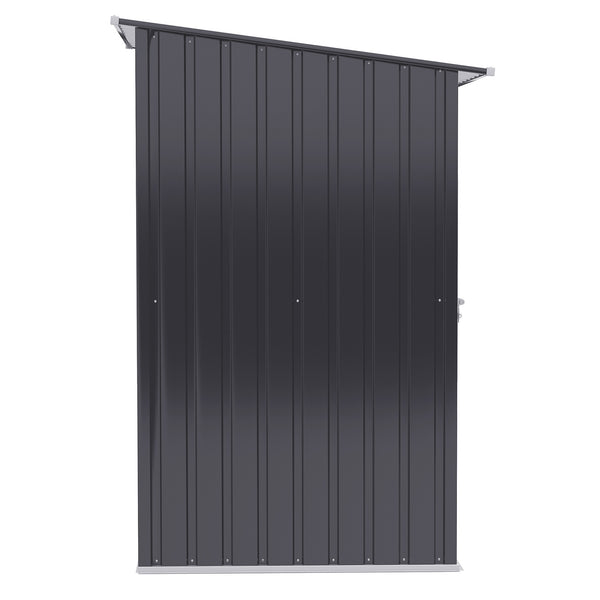 English Elm Outsunny Galvanized Steel Lean to Outdoor Storage Shed with Lockable Ventilated Design W2225P217229