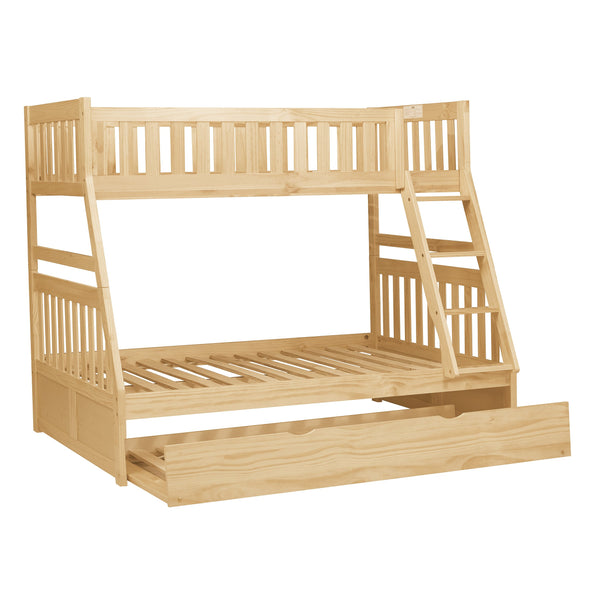English Elm Bunk Bed Twin Over Full Solid Pine Frame with Guard Rails for Youth Bedroom B011S02437