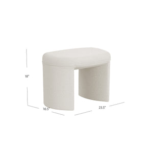 English Elm Max Boucle Footstool Sculptural Saddle Seat Ottoman for Living Room or Bedroom B056P416981