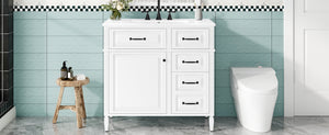 English Elm 36-Inch Modern Bathroom Vanity With Ceramic Sink, Durable Wood Frame, Adjustable Storage & Sleek Design N725P350849K