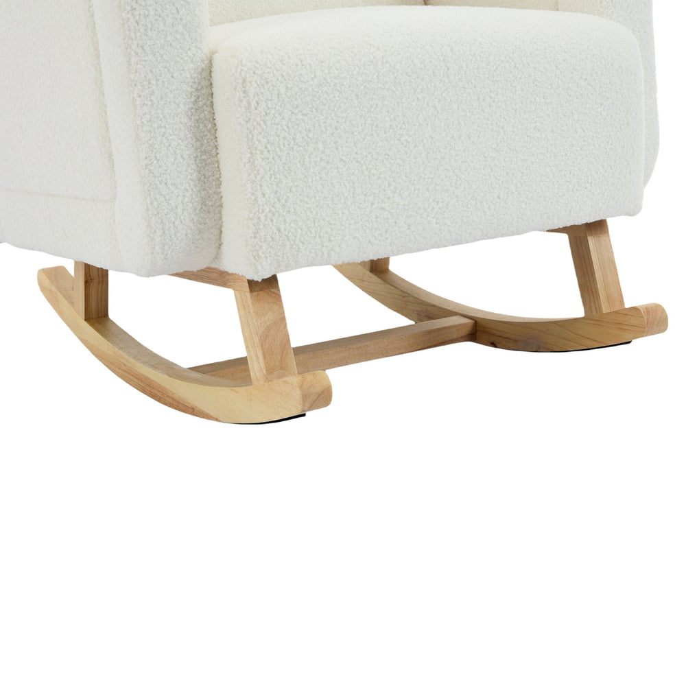 English Elm Christopher Knight Home® - Accent Rocking Chair In Cream Teddy Velvet - Ergonomic Design, Gentle Rocking, Ultimate Comfort! N765P263907W