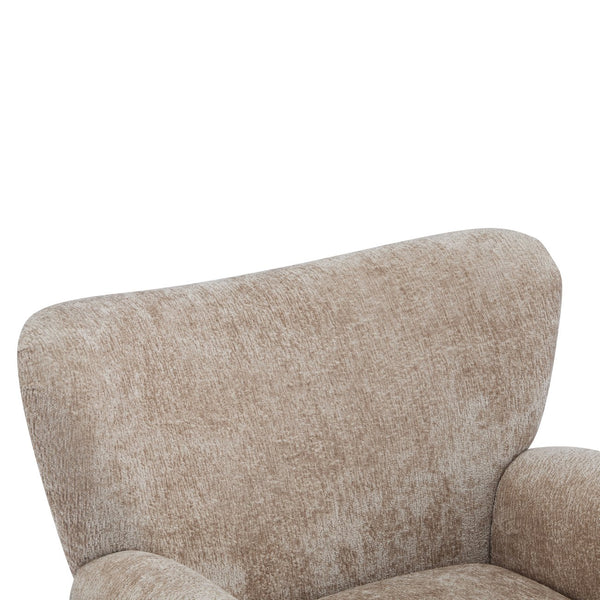 English Elm Christopher Knight Home® - Cozy Wingback Armchair with Plush Bouclé Upholstery, Solid Wood Legs, Timeless Elegant Comfort beige brown 32 L x 29.5 W x 26.75 H N776P293322B