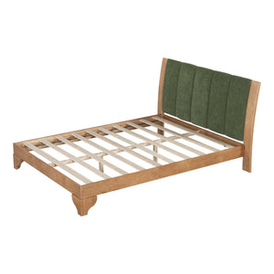 English Elm Christopher Knight Home® - Premium Pine Wood Queen Bed Frame With Upholstered Headboard - Mid-Century Modern Style & Durability N770P345991N_N770P345992N