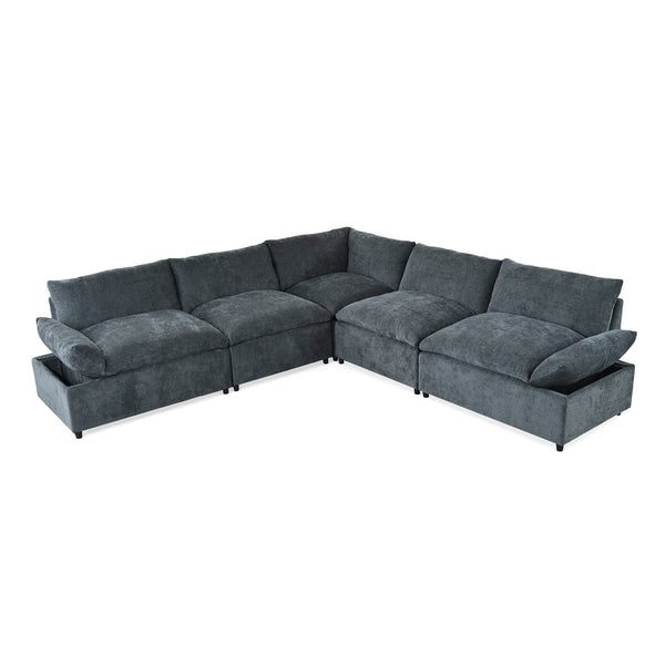 English Elm [not Sold Separately] Deep Gray Modular Sectional with Storage and Overstuffed Cushions N767P234446R