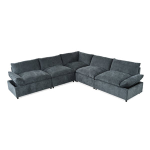 English Elm [not Sold Separately] Deep Gray Modular Sectional with Storage and Overstuffed Cushions N767P234454R