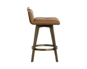 Sunpan ARIZONA Swivel Counter Stool - Art Deco Elegance in Milliken Cognac with 360° Comfort for Home & Bar 112207