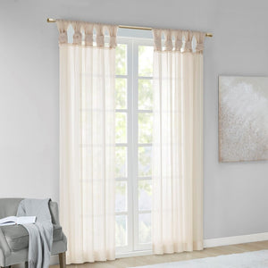 English Elm Twisted Tab Voile Sheer Window Panels Pair - Light Filtering, Oeko-Tex, Machine Washable Elegance B03598294-GIGA