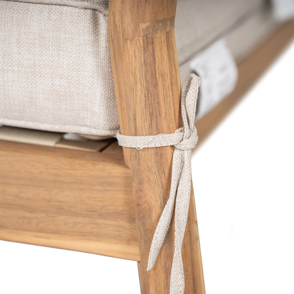 English Elm Christopher Knight Home® - Verona Outdoor Acacia Wood Loveseat With Beige Cushion, Handwoven Rope Detail For Stylish Comfort N775P309257A