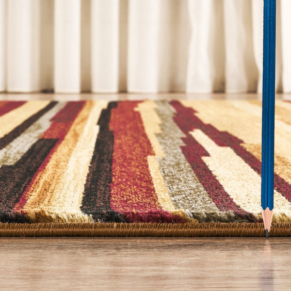 English Elm Bristol Multi-tone Geometric Area Rug Low Pile Neutral Living Room Floor Accent B186P452303
