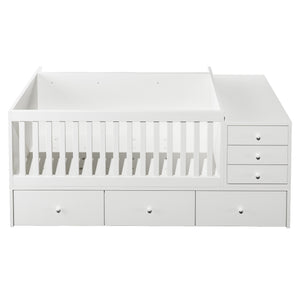 English Elm Convertible Crib Daybed with Changing Table Six Drawers Pine Wood Nursery Frame FF00001AAW