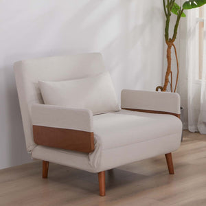 English Elm TRIO Convertible Modular Sleeper Sofa Bed with 3-Level Adjustable Backrest, Silent Hinges, Space-Saver Beige W3391S00011