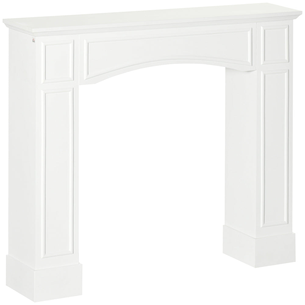 English Elm HOMCOM Elegant MDF Fireplace Mantel Surround with Decorative Pattern, 45.25" Top, 66 lb Capacity White W2225P217257