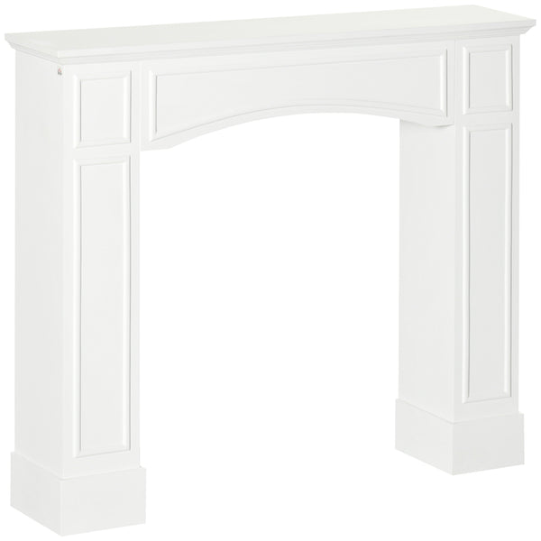 English Elm HOMCOM Elegant MDF Fireplace Mantel Surround with Decorative Pattern, 45.25" Top, 66 lb Capacity White W2225P217257