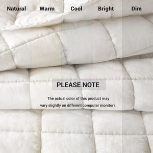 English Elm 3-piece French Linen Quilt Set King Garment Washed Box Stitch Breathable Bedding White B035P408296