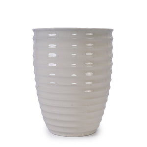 English Elm Ceramic Modern Planter - Elegant Milk White Flowerpot For Indoor & Outdoor Gardens, 21.46Cm W3273P326362