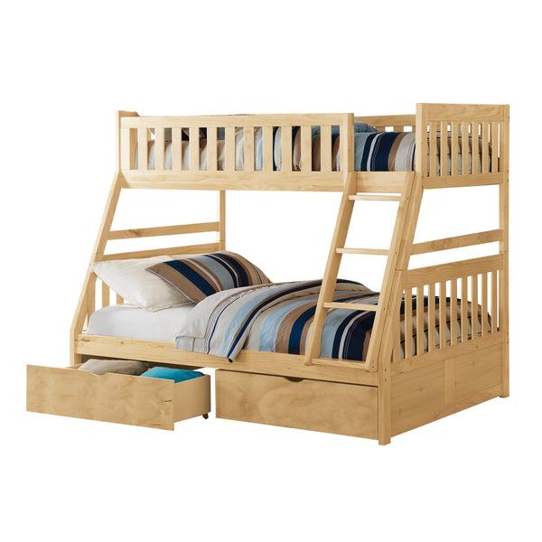 English Elm Bunk Bed Twin Over Full Solid Pine Frame with Guard Rails for Youth Bedroom B011S02439