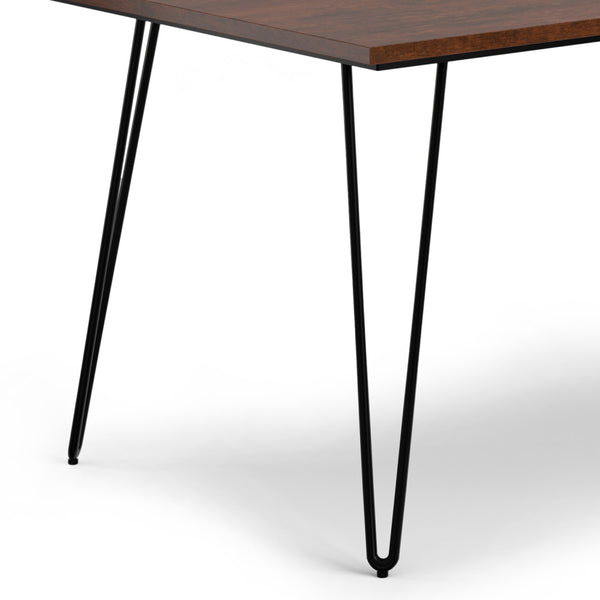 English Elm Hunter Modern Industrial Dining Table 66x40 in Solid Mango Wood Top with Black Hairpin Legs, Durable Finish Brown B136P203494