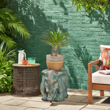 Christopher Knight Home® - Noble House - Godwin Outdoor Contemporary Lightweight Concrete Elephant Garden Stool, Copper Patina Finish