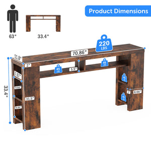 English Elm Xgz-stdcj-fugu-zbb Entryway Console with Five Shelves and Built-in Charging Outlets W1550P330057