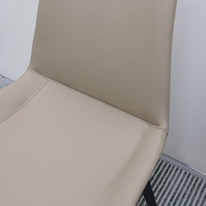 English Elm Light Grey PU Leather Dining Chair Set of 2 with Metal Legs, Modern Upholstered, Stain-Resistant, Sturdy Design T3967P392414