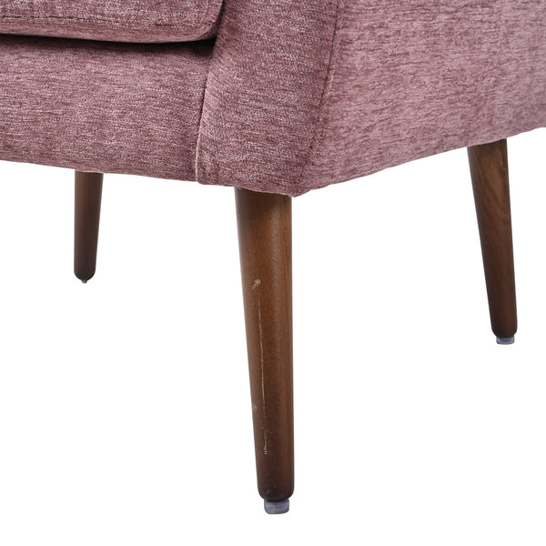 English Elm Modern Accent Chair Chenille Upholstered Ergonomic Lounge Armchair with Wood Legs and Pillow for Reading Comfort and Stylish Living Room Seating Dark Purple,Purple W1028P382741