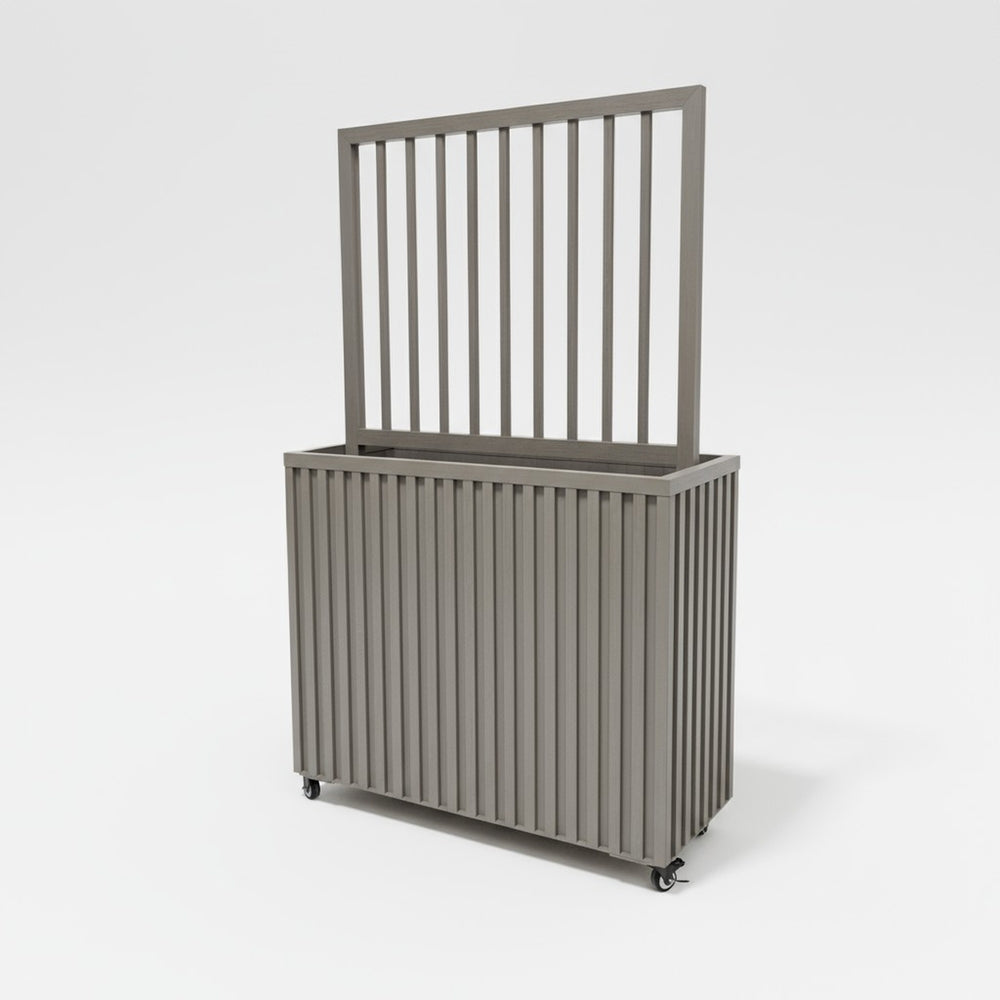 English Elm Grove Tall Aluminum Outdoor Planter with Wood Tone Finish for Patio or Entryway B2755P462216