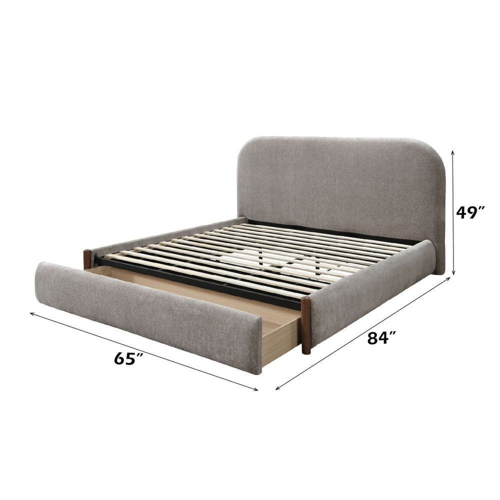 English Elm Orane Gray Upholstered Full Bed With Storage Drawer – Stylish, Space-Saving Design For Modern Homes B2726S00375-GIGA