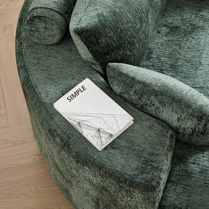 English Elm 55''l 55'l Chenille Swivel Lounge Chair Plush Foam Fill 360 Rotation Modern Living Room Green W834S00615